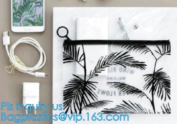underwear packing slider zipper bags with hanger, Cosmetic k clear bubble bags,