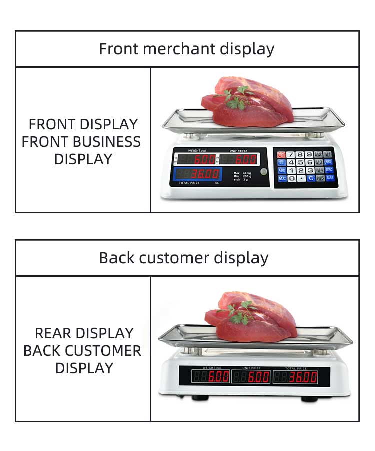 1g Accuracy ABS Material Digital Electronic Bench Scale with LED/LCD Display 40kg Capacity Customizable in Other Colors