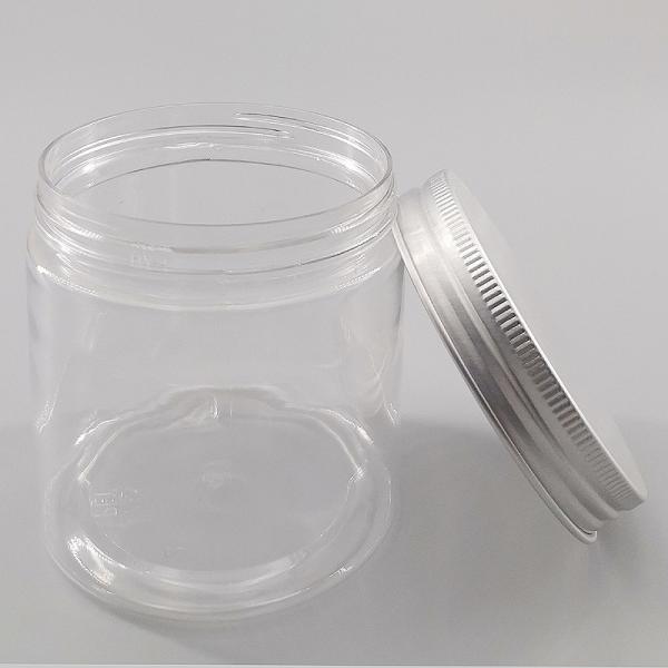 7.0oz/200ml PET Clear Plastic Jar With Aluminum Cover, Wide Mouth Jar For Food