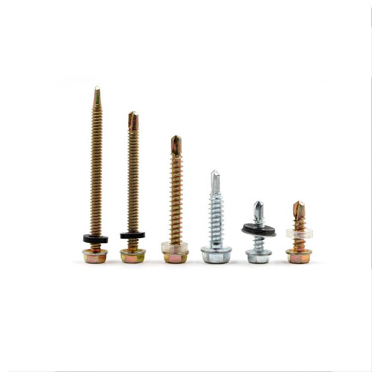 INCH Measurement System Hex Head Self Drilling Screws With Rubber Washers for Roofing