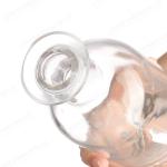 Rubber Stopper Sealing Type Custom Logo Clear Glass Bottle for Whiskey Vodka Rum