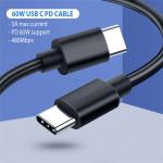 TPE 480Mbps PD 20V 60W 3A Quick Charge USB C To USB C Cable