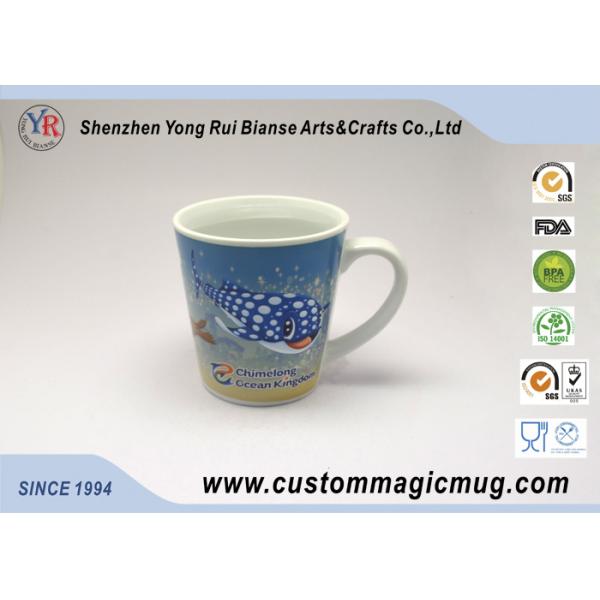 10 oz Porcelain Color ChangeV Shaped Mug , Heat Sensitive Photo Mug