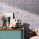 Non-Slip white 200x200mm Floral Floor And Wall Ceramic Rustic Tiles For Living