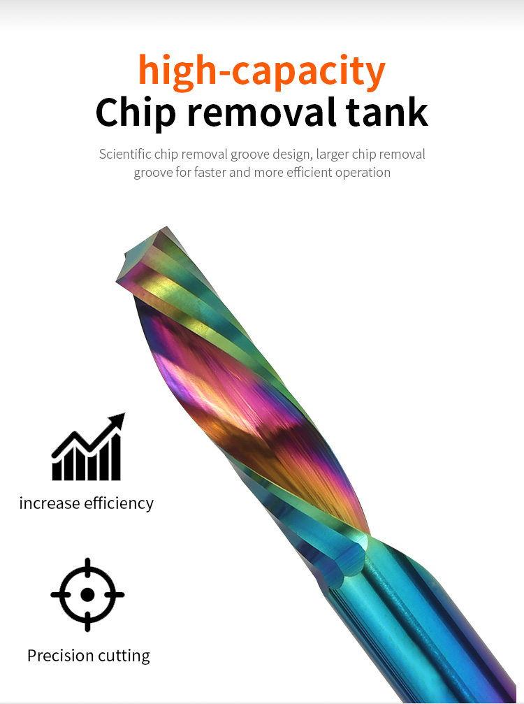 1 Flute Spiral 1/8 Down Cut End Mill Wood Carving Bits Cutingacrylic Board Tools DLC Coated Solid Carbide End Mills Fresa