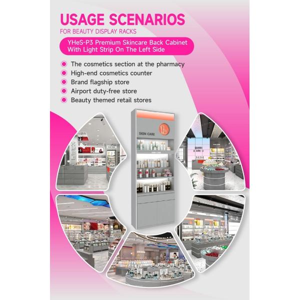 YHeS-P3 Easy Disassembly Skincare Display Cabinet with 60mm Soft Film Light Box