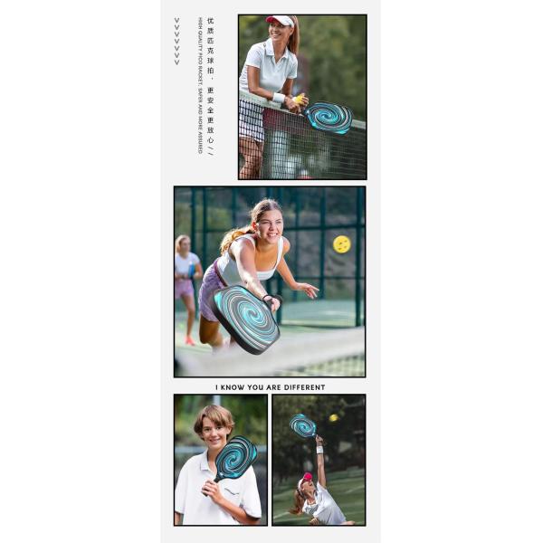 Lightweight Durable Carton Fiber Pickleball Paddles Set Of 4 With Balls And Carry Case