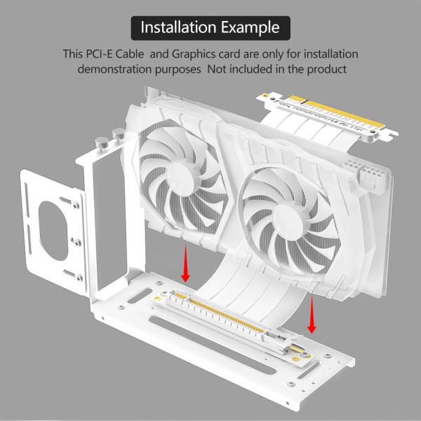 Vertical GPU Mount Bracket, 2 Slots Graphics Card Holder with Hardware, eGPU Dock, External GPU Docking Station , White