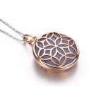 New 18K Rose Gold Natural Blue Chalcedony Rabbit Design Charm Pendant Necklace