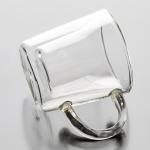 Hand Blown 70ml Double Wall Espresso Glass Cups Clear 2.5 Ounce With Handle