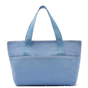 Wholesale Recyclable Blue Plain Canvas Tote Bag With Two Pocket 47 x 42 x 50 cm from china suppliers