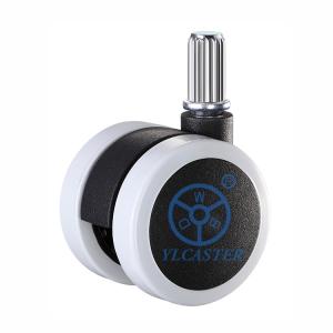 Wholesale 35KG Capacity Twin Wheel White Pu Office Chair Casters With M11x21mm Insert Stem from china suppliers