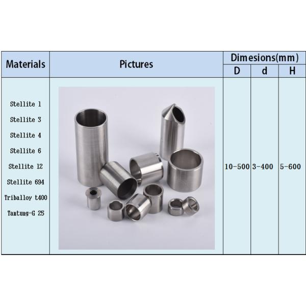Customized Size Cobalt Alloy 6 Bushing Wear And Corrosion Resistant