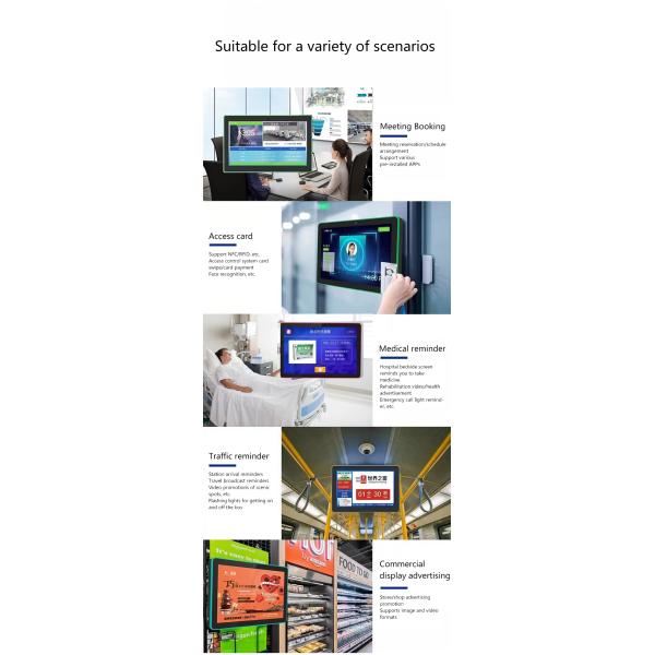 101inch wall mounted business android tablet pc with led light bar conference schedule display