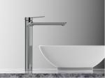 Brass Ceramic Cartridge Bathroom Basin Mixer Tap Chrome Black High Spout