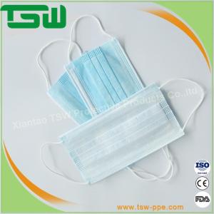Wholesale Nonwoven 3 Ply Soft Skin Disposable PP Face Mask Blue And White from china suppliers