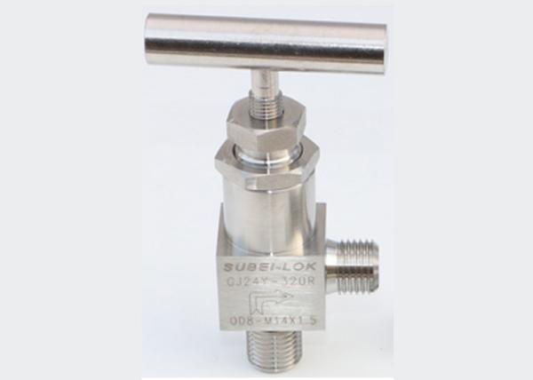 High pressure angle type needle valve for getting pressure PN0.6 Mpa to PN120