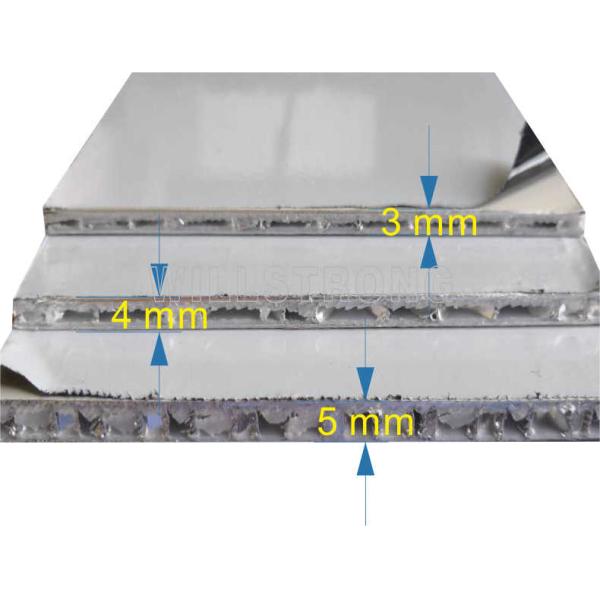 3mm Thick AHP Aluminium Honeycomb Panels Fire Rated A2 Wall Cladding