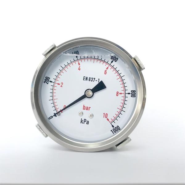80mm 1000 KPa Manometer with Clamp Panel Mounting Glycerin Liquid Filled