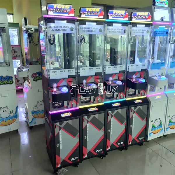 Playfun Black No Roof Toys World Coin Operated Mini Crane Claw Game Plush Doll Crane Claw Game Machine for Kids