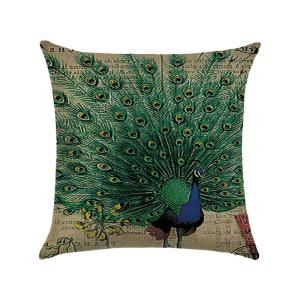 Wholesale Cotton Linen peacock Throw Pillow Case Cushion Cover Home Sofa Decorative 18 X 18 Inch/45X45cm(Cover Only,No Insert) from china suppliers