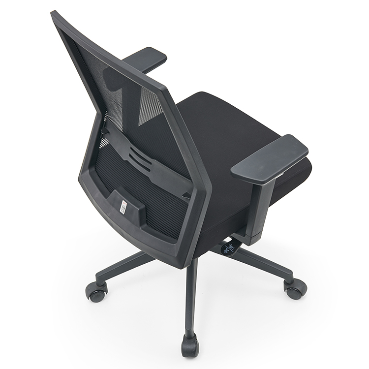 No Handrail Office Chair with Lumbar Support Reversible Armrests and Breathable Mesh