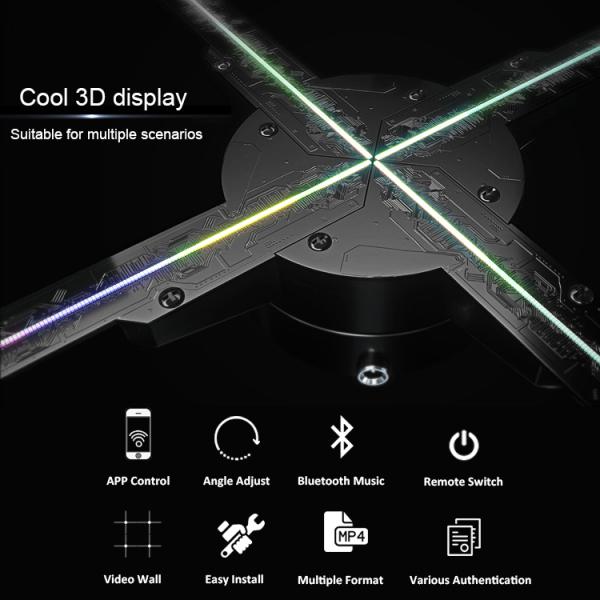 Hdfocus 3d Hologram Fan 4 Blades Advertising Display Cloud Wifi App Control Hologram Projector