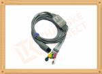 6 Pin One Piece Reusable ECG Patient Cable 5 Lead Defib , PVC Insulation