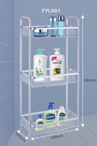 Wholesale Thick Double layer Tripod Kitchen Bathroom Rack Corner Frame Space Aluminum Bathroom Shower Room Double Tripod from china suppliers