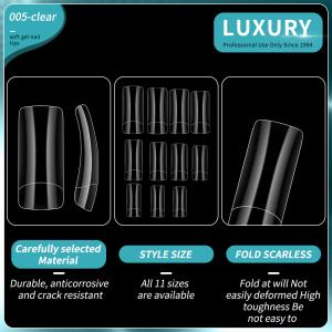 Wholesale 500PCS Square Fake Nails Acrylic Natural Clear Reusable False Nail Tips For Nail Art DIY from china suppliers