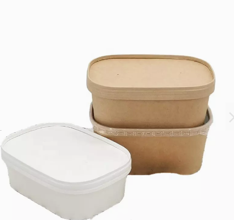 Disposable Kraft Paper Packaging Box Flexo Greaseproof Take Away Lunch Box