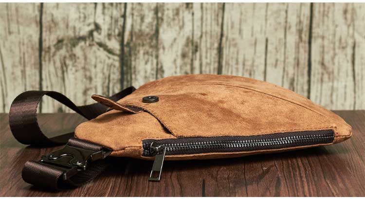 None Pattern Type Genuine Leather Minibook Crazy Horse Leather Messenger Bag for Man