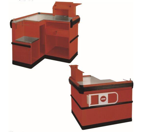 3 Feet Long Retail Metallic Cash Wrap Counter For Express Lane Convenience