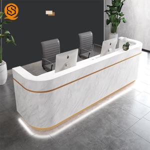 Wholesale SGS LED White Curved Reception Desk Private Logo For Shopping Mall from china suppliers