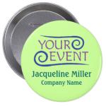 Staff Company Name Badges Tinplate Button Matte Lamination With Safety Pin