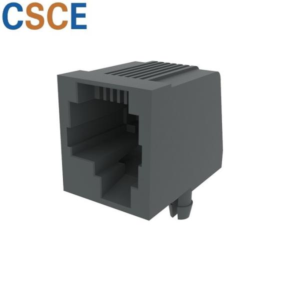 Left Position RJ11 Telephone Socket , Modular Plug RJ11 Contact Material