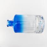 500ml 700ml Luxury Gradient Blue Glass Wine Bottle with Hot Stamping Surface