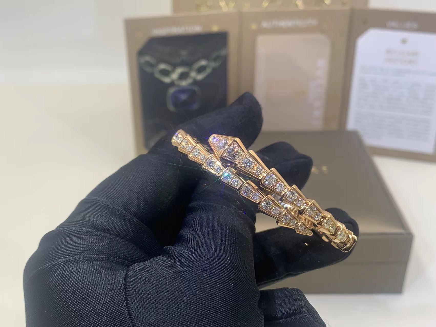 Serpenti Viper Bracelet Serpenti Viper 18 Kt Yellow Gold Bracelet With Pavé Diamonds