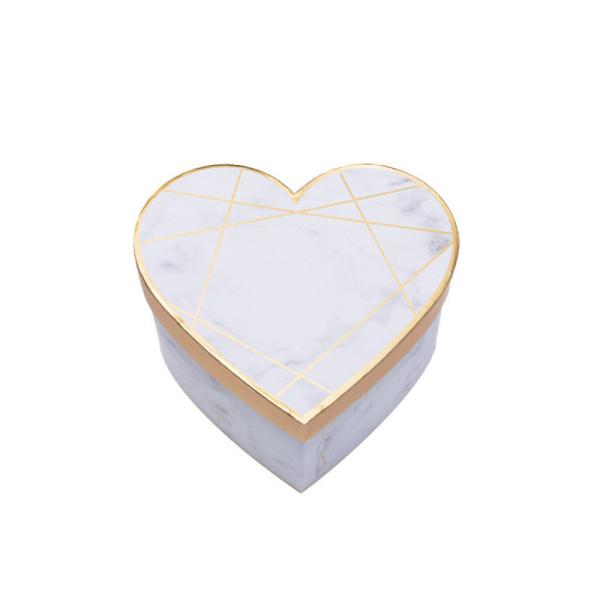 Heart Shape Marbling Cardboard Paper Gift Box Valentine'S Day Candy Box Set For