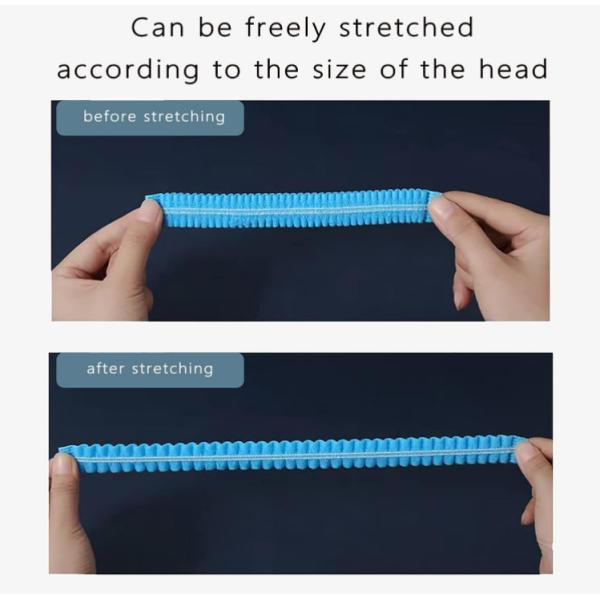 Single Elastic Disposable Hair Net Cap 18'' 21'' 24'' For Food Processing