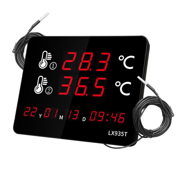Professional Digital Thermometer LX935T with Dual External Probes Large LED