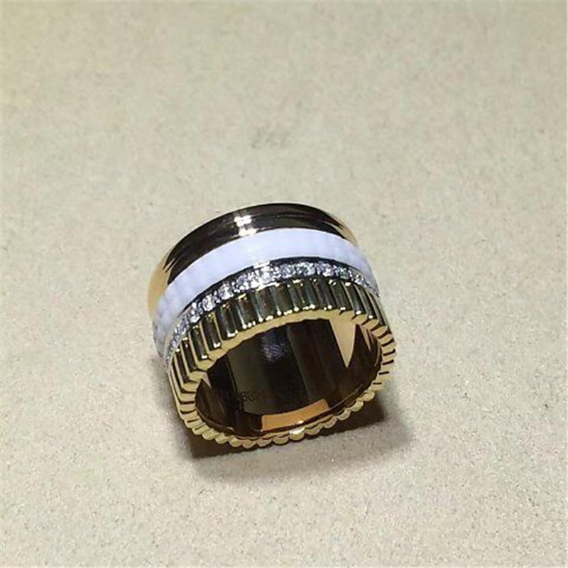 Jewelry factory in Shenzhen, China Br wide ring 18k white gold yellow gold rose gold diamond ring