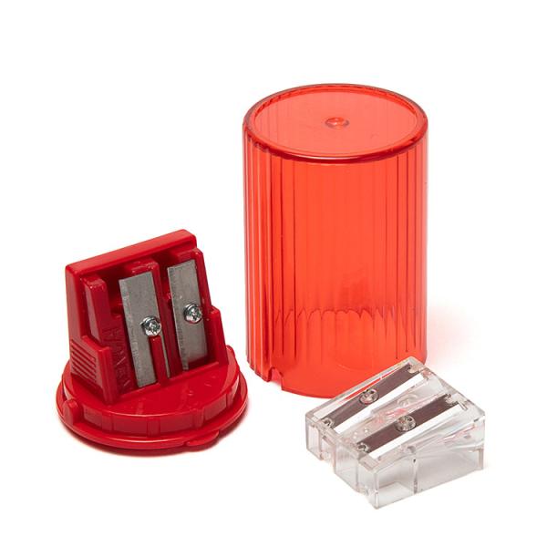 Multi Color 2 Holes Office Pencil Sharpener Transparent