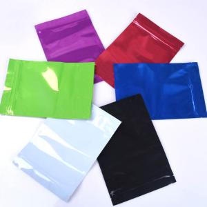 Wholesale Colorful Mylar k Bag Smell Proof Food Storage Metallic Foil Airtight Bags Plastic Candy Packaging Pouch Flat Heat from china suppliers