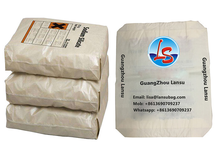 Custom Printed Block Bottom Valve Bag , 50kg 25kg Cement Bag Eco Friendly