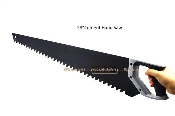 28"Cement Hand Saw,Carbon Steel,Tungsten Carbide Tip,Rubberized Handle,Cutting