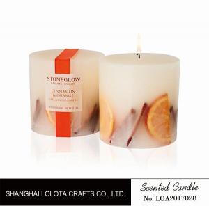 Wholesale Pillar Natural Scented Candle With Dry Fruit And Flower And Logo Sticker from china suppliers