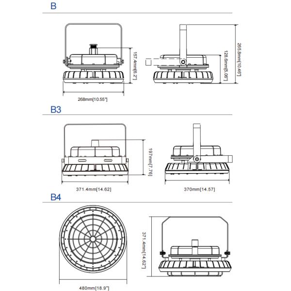 Dustproof Industrial LED Explosion Proof Light With EX Atex 20W-60W IP66 Dustproof High Bay Light