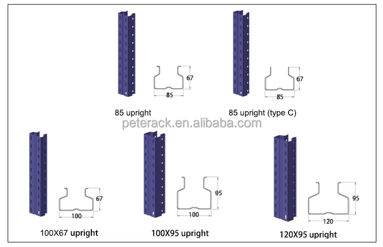 Steel Push Back Pallet Racking System with Adjustable Beams