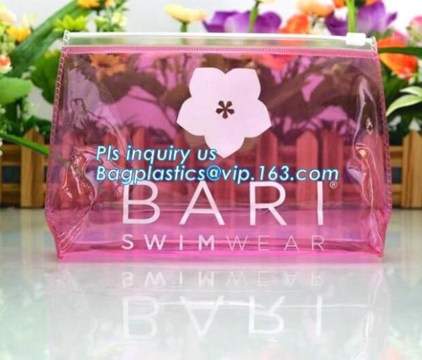 2.5 mil slider PVC bag, make-up packaged factory slider PVC cosmetics bag,